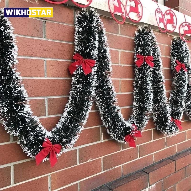2M Christmas Eve Decoration Bar Tops Ribbon Garland Christmas Tree Kitchen Ornaments Wedding Party Christmas Decoration Prop