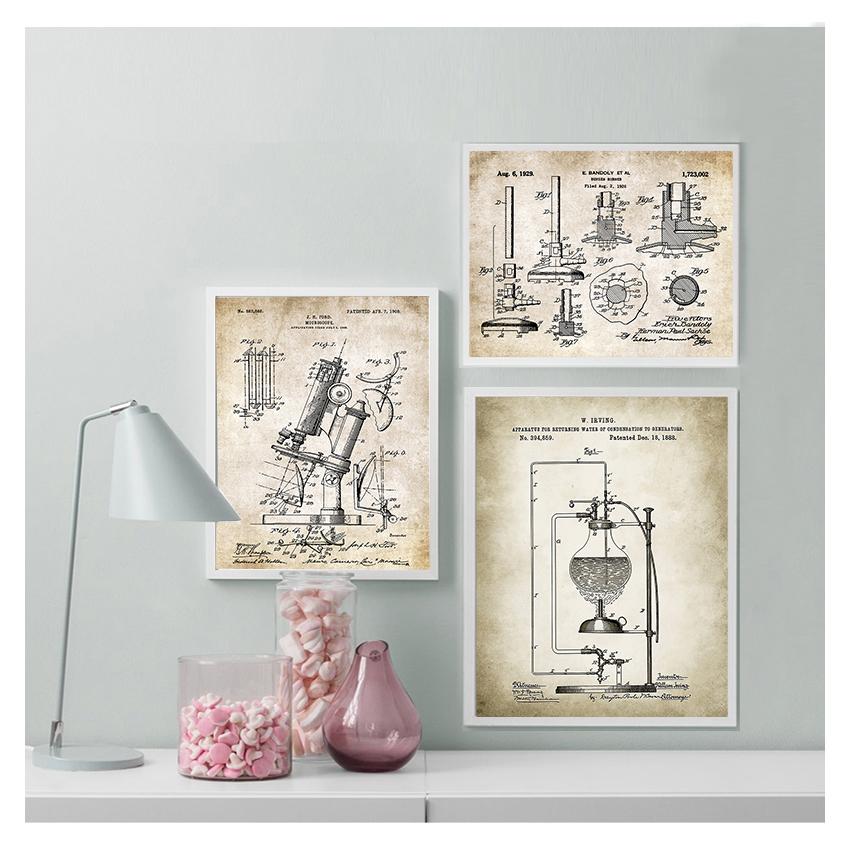 Print Science Wall Art Pictures Periodic Table Chemistry Art Canvas Painting Laboratory Decor Chemical Element Vintage Posters