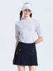 CHALLENGER Women'S Misty Pattern Shirred Mock Neck Short Sleeve Base Layer Ice Gray