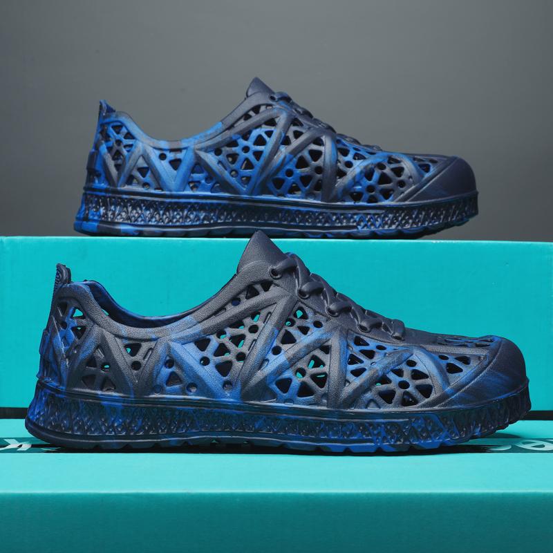 

Новые модные пляжные сандалии на толстой подошве, камуфляжные тапочки 40-45 45 синий