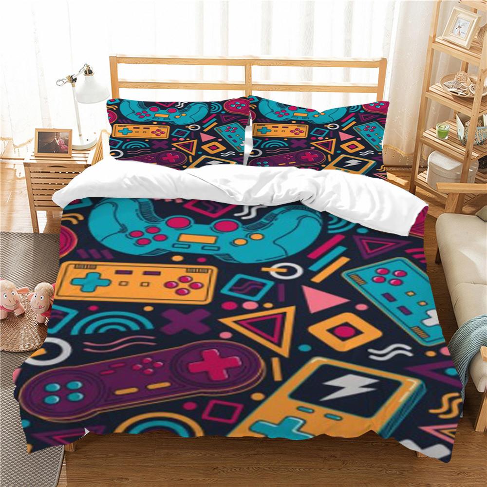 Gamer Home Textiles 3D Print Duvet Cover Set High Quality Microfiber Bedding Set Boy Man Single Double Size Qulit Cover