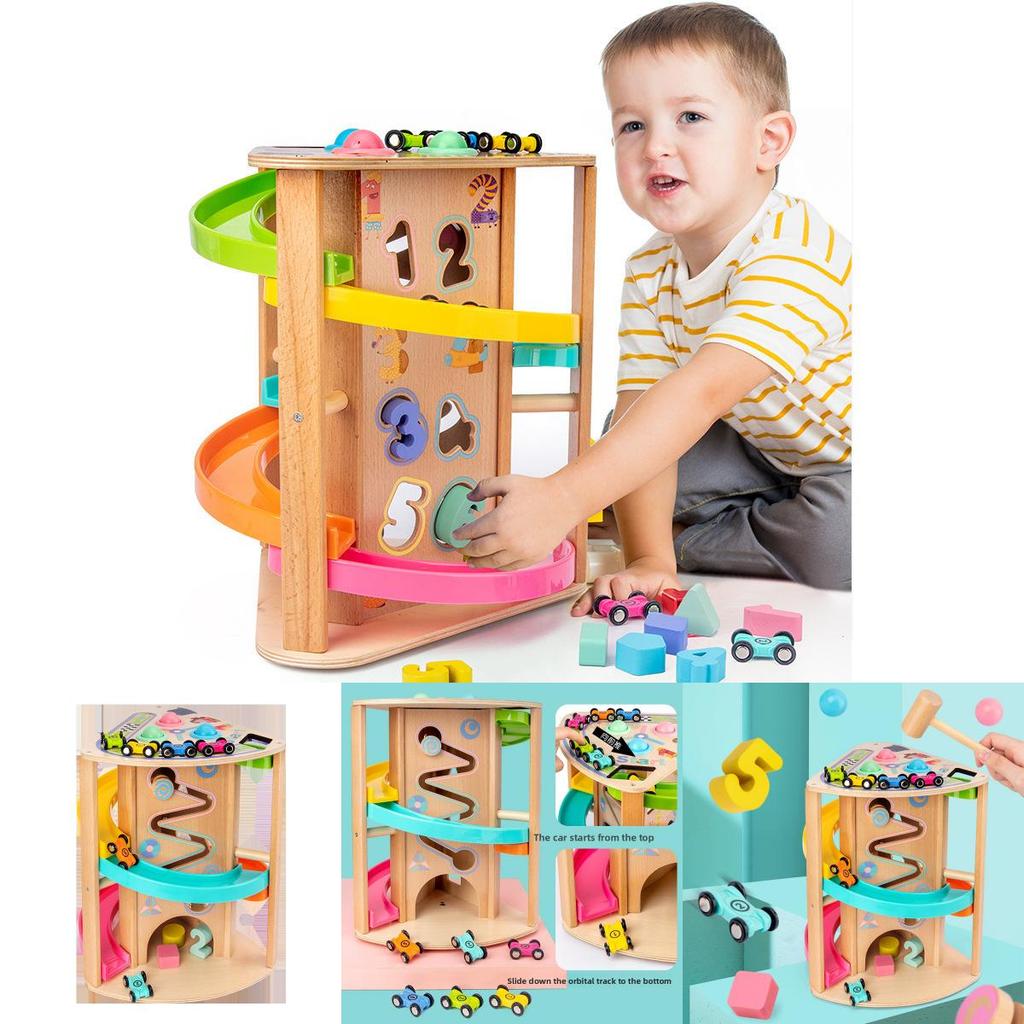 Wooden Multifunction Rotating Slide Car Toy For Baby Educational Play And Diy Fun