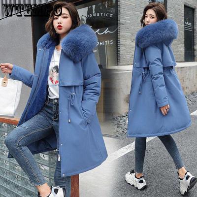 Damen 6XL Übergroße Windjacke Femal Parka Mode Wintermantel Frauen Jacke mit Fleece Lange Kapuze Parka Trenchcoats 2023