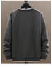 Trendy Men's Solid Color Round Neck Sweatshirt: Stylish, Comfortable, Loose Fit, and Fake Two-Piece Design for Autumn/Winter.