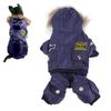 Dog Hoodie Winter Coats Fashionable Cute Thickened Autumn Winter Dog Winter Jacket for Small Medium Dogs Blue