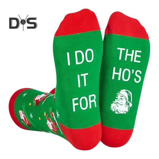 

1 пара зимних носков с рисунком снеговика и букв, сохраняющих тепло, рождественские высокие носки, гетры, осенне-зимние носки-тапочки, праздничный подарок A