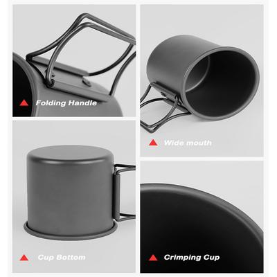 300ml Outdoor Camping Water Cup Portable Folding Aluminum Mug Tableware For Outdoor Hiking Picnic Mountaineering