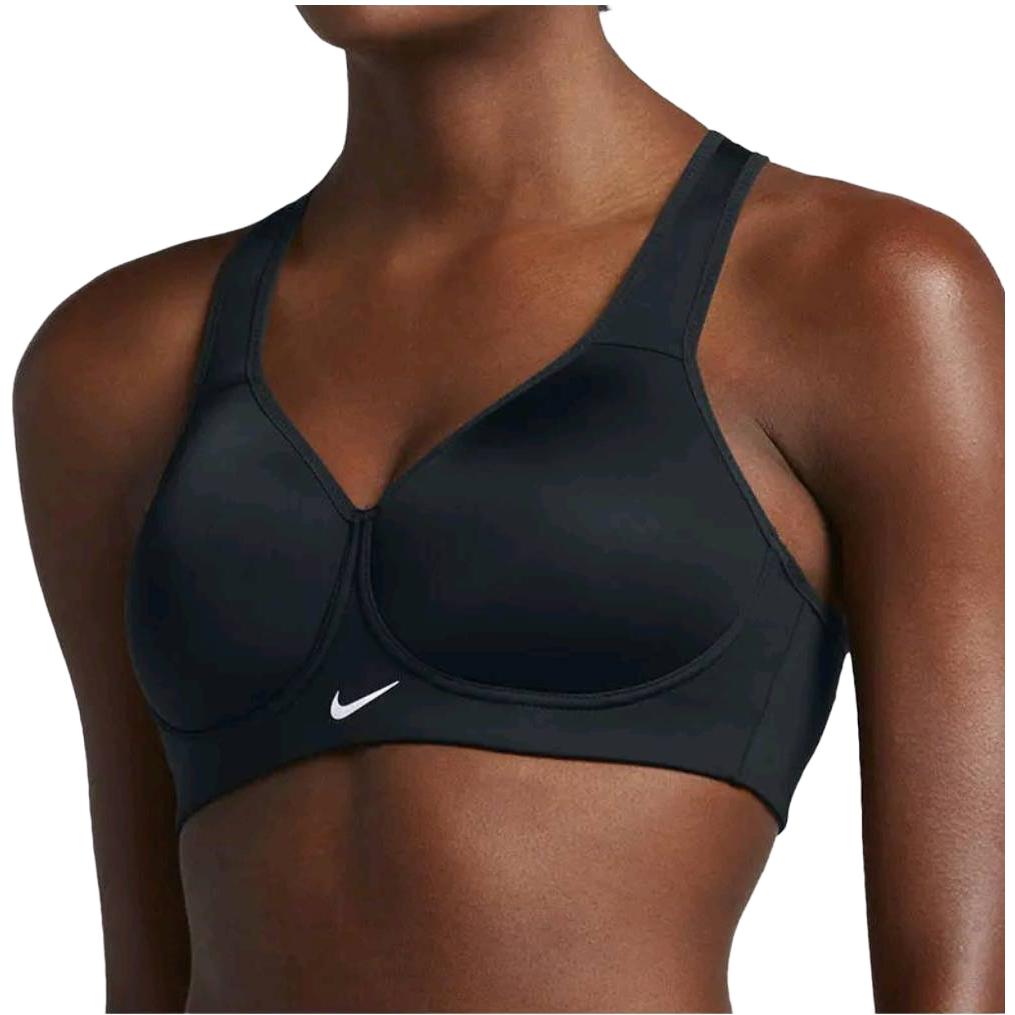 Nike Solid Color Logo Print Fixed Strap Sports Bra Women Underwear Black 833288-010