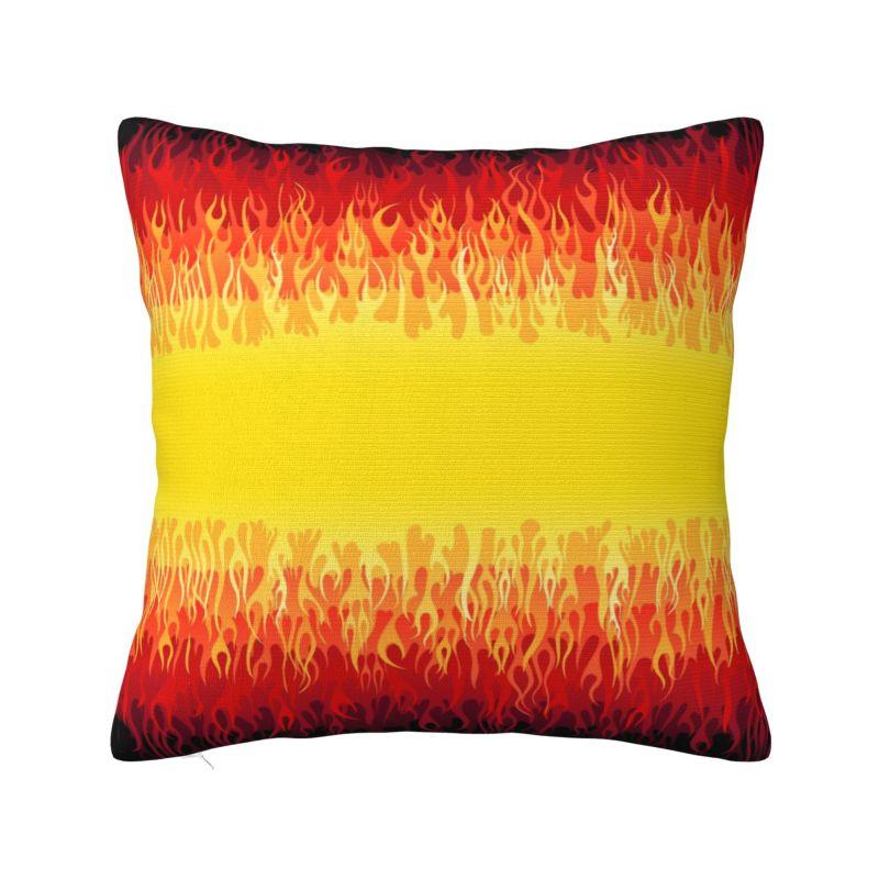 Fashion Red Burning Fire Racing Flames Cushion Cover Velvet Throw Pillow Case for Car Square Pillowcase Bedroom Decoration