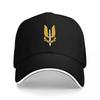 Sword and Wings Emblem Black Baseball Cap with Gold Logo Design for Unisex and Women Fashionable Adjustable Hat