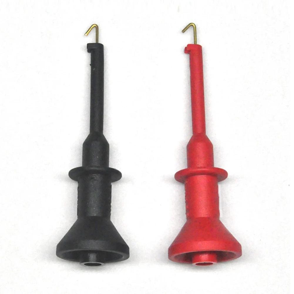 Multimeter Probe Hook 4mm Threaded Socket Smd Ic Clamp Spring Damage Test Gilding Threaded Telescopic Flexible Probe Hand Tools