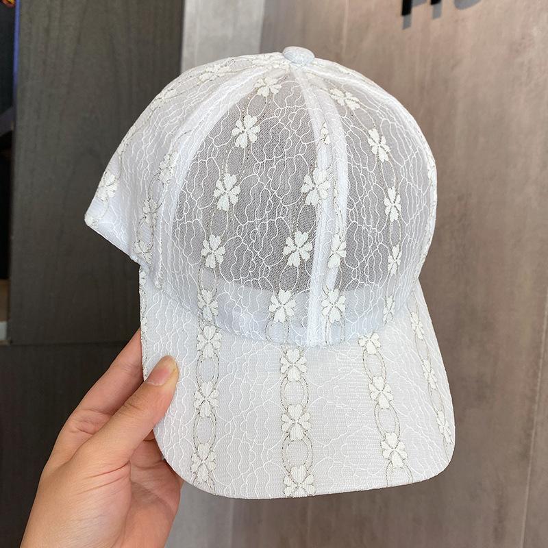 Summer new hollow lace four-leaf clover baseball cap women's versatile breathable travel fashion sunshade cap
