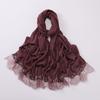 Eyelash Lace Chiffon Scarf With Beads For African Women