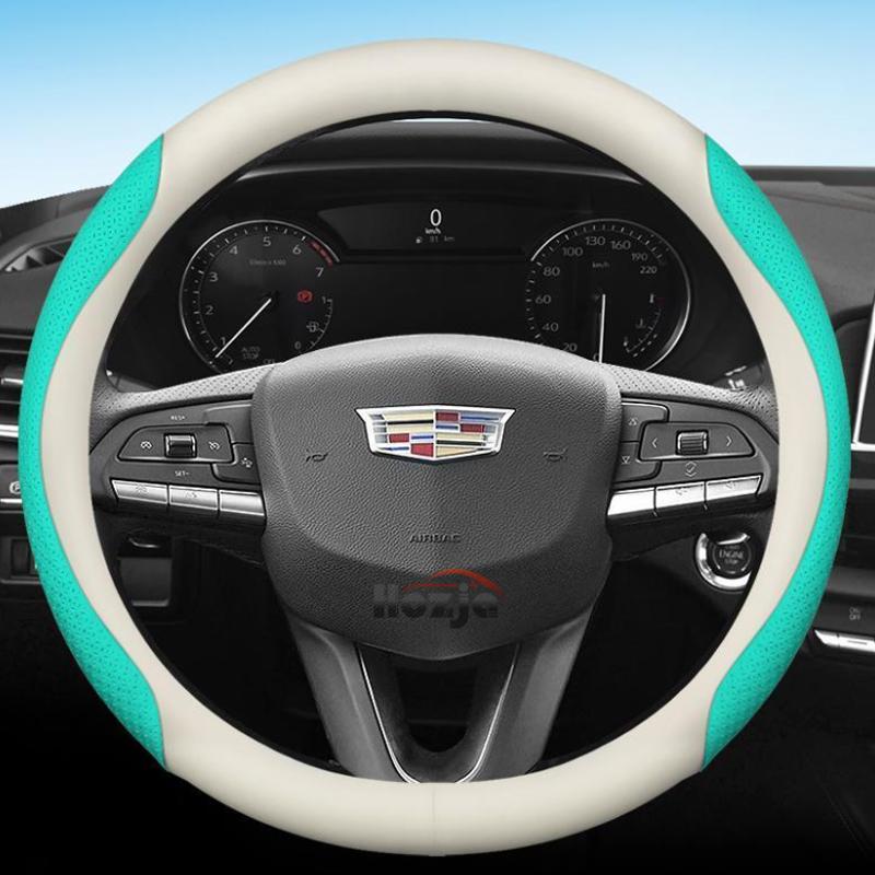 Leather Car Steering Wheel Cover for Cadillac SLS CT6 Escalade XT5 ATS CTS SRX XT4 XT6 Lyriq Optiq Accessories