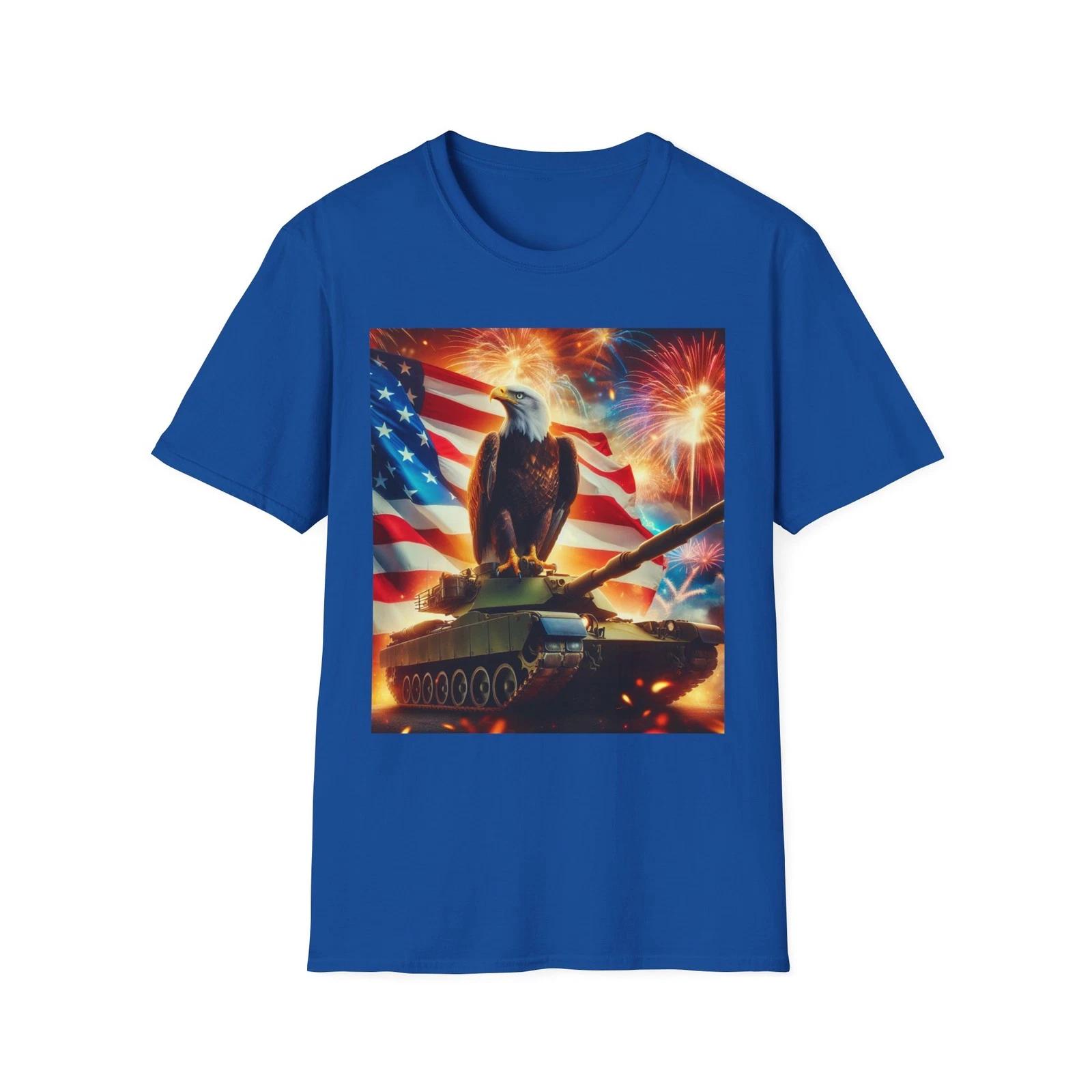 Patriotic Eagle Riding Tank Funny America-Themed T-Shirt - Great Gift 3XL