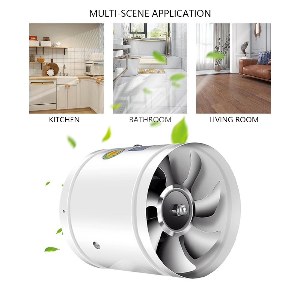 4/6/7Inch Air Ventilator Duct Fan 220V Metal Pipe Ventilation Pipe Exhaust Fan Extractor Bathroom Toilet Wall Fan Air Blower Fan