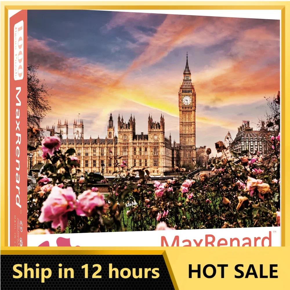 

MaxRenard 68*49cm Jigsaw Puzzle 1000pcs for Adults Big Ben London Famous Landscape Home Wall Decoration Toy Challenge Game Gift
