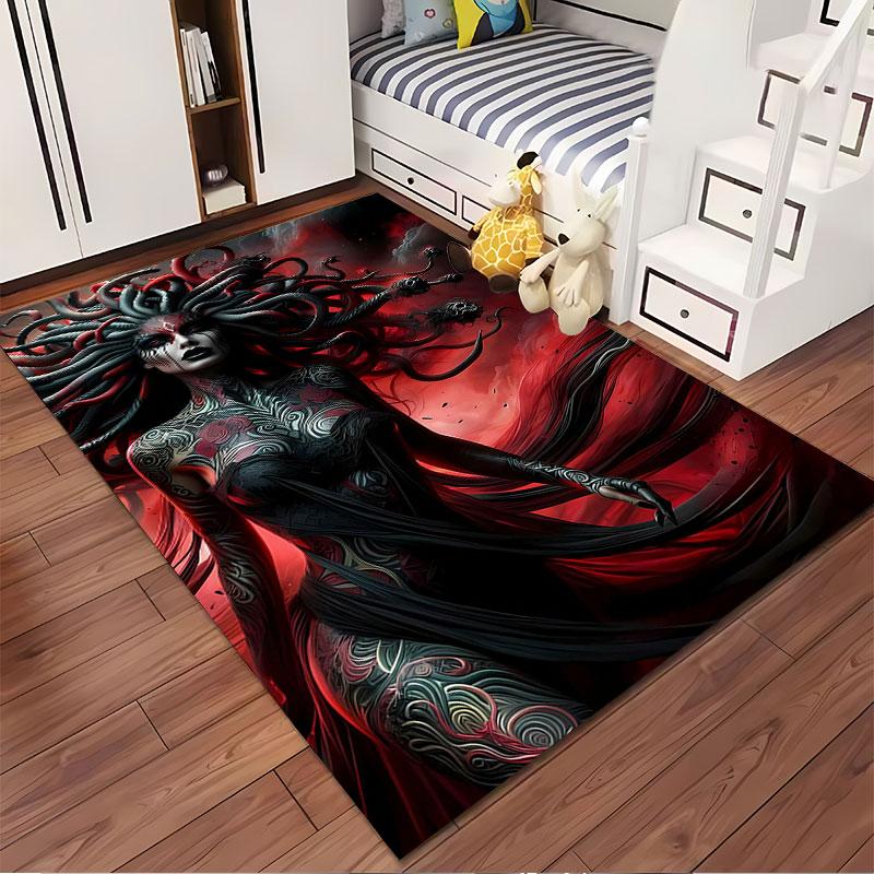 Gothic Medusa Design Carpet suitable as a non-slip mat for the living room or bedroom sofa