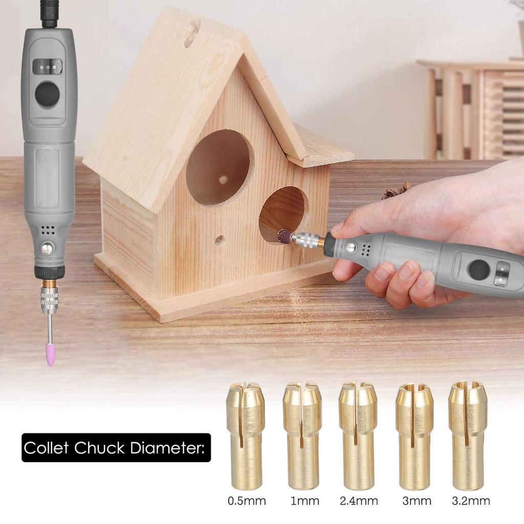 12V Mini Rotary Tool Portable Electric rpm Variable Speed Rotary Cutter with 24 Attachments for Craft Projects and DIY Projects Grinder, 5000-15000