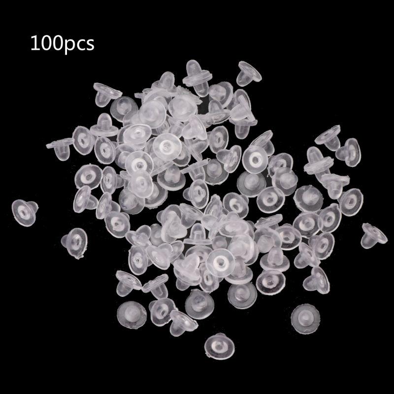 100 Pcs/set Plastic Earrings Cushions Anti-Pain Transparent Clip-on Earring Pads Other чистый