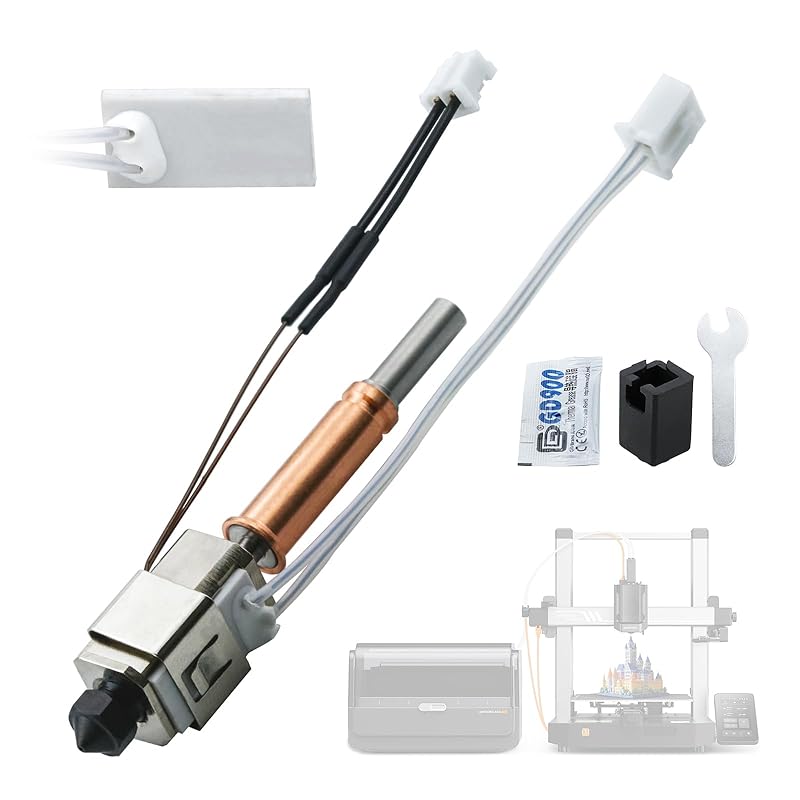 Upgrade Hotend for Kobra 3 Combo Print Head Extruder Kit Heater Block Heating Cartridge Thermistor with 0.4MM Hardened Steel Nozzle Silicone Cover