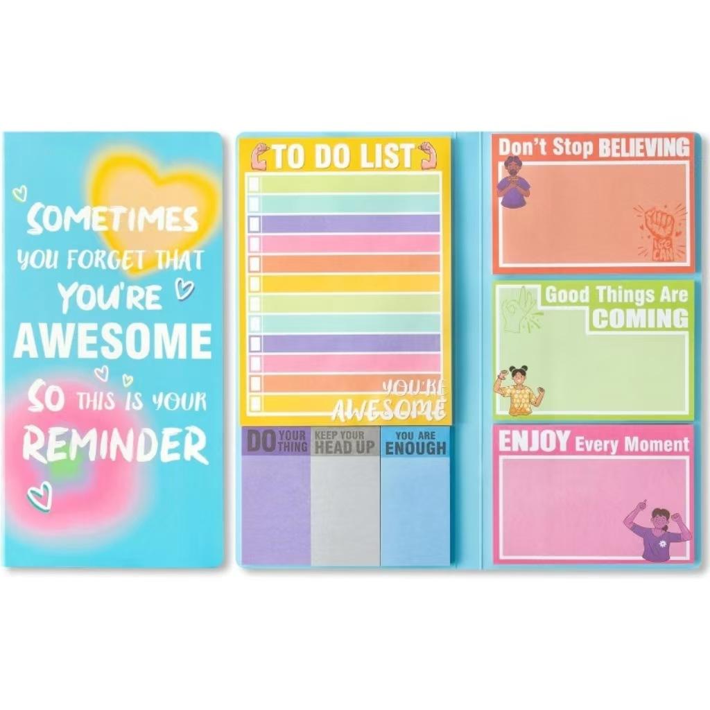 Large Cartoon Sticky Notes Set Blackboard Self-Stick Note Pads Teacher Appreciation Gift Writing Memo Pads Stationery