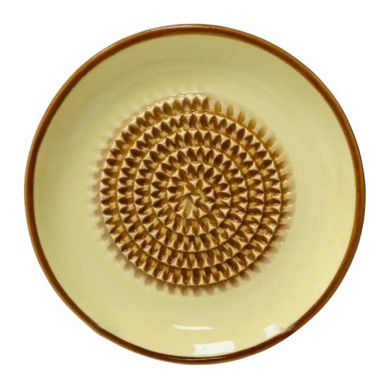 Ceramic Ginger Grater Plate, Manual Garlic Mincer Dish, Multifunctional Masher for Food, Kitchen Grinding Bowl for Ginger Garlic Puree