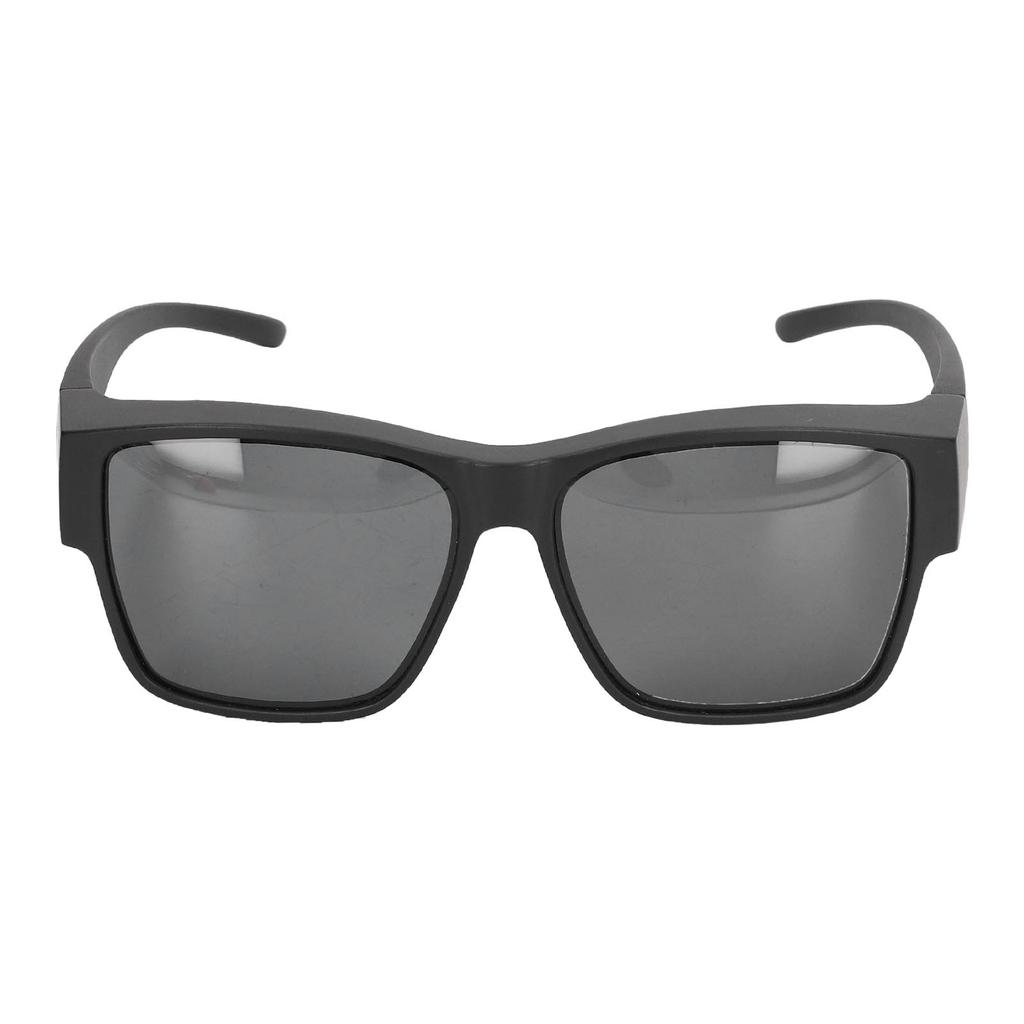 Übergroße Sonnenbrille zum Überziehen über Brillen PC Rutschfest UV-Schutz Sonnenbrille Schwarz