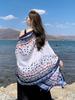 New  Summer Elegant Women Silk Scarf Beach Long Wrap Shawl Vintage Print Bohemian Bandana Hijab Mujer Scarve Pareo Foulard