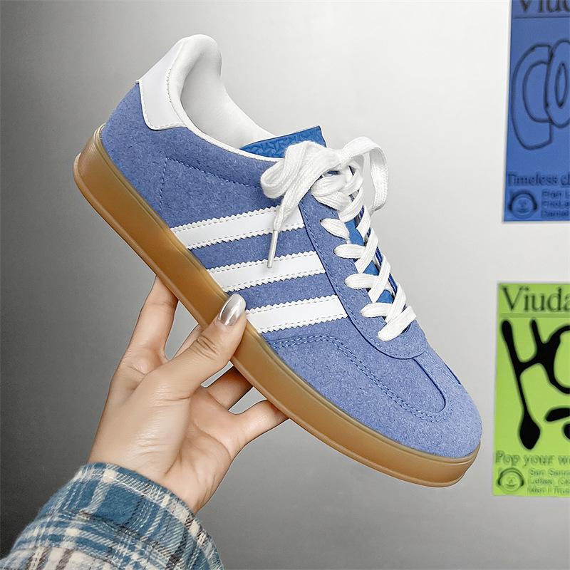 

Новая мужская обувь нишевый дизайн три полоски мужской тренд спортивная и повседневная кожаная обувь X232 35 синий