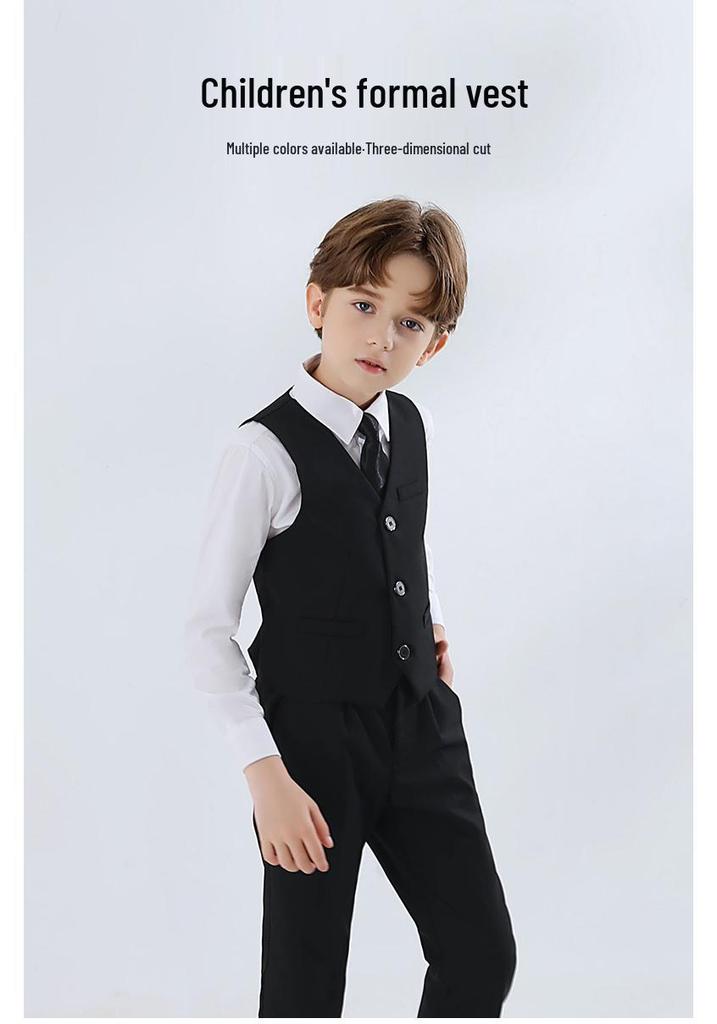 Boys' Academy Style Solid Color Vest for Formal Events and Page Boys