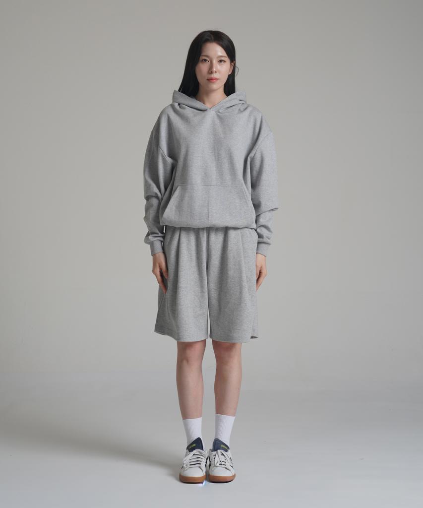 Loose Fit Crop Easy Hoodie - Gray