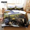 Set Biancheria da Letto Paesaggio Naturale, Set Copripiumino 3 Pezzi, Copripiumino Morbido Confortevole Traspirante, Per Arredamento Camera da Letto Ospiti