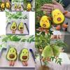 Cute Avocado Plush Doll Keychain Soft Toy With Silver And Gold Chains Ideal For Gifts
