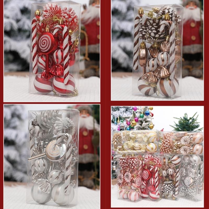 Set of 13 Hand Painted Christmas Ornament Portable Christmas Tree Hanging Ornament Set Functional Home Decoration