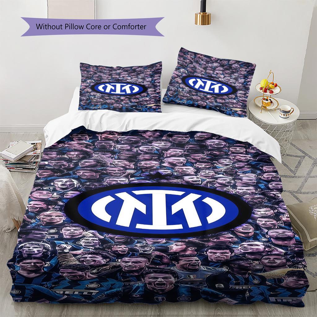 Inter logo  Pattern Bedding Quilt Set Quilt Cover Pillowcase Home Decoration Birthday Gift (1 * duvet cover + 2 * pillowcase, without core)