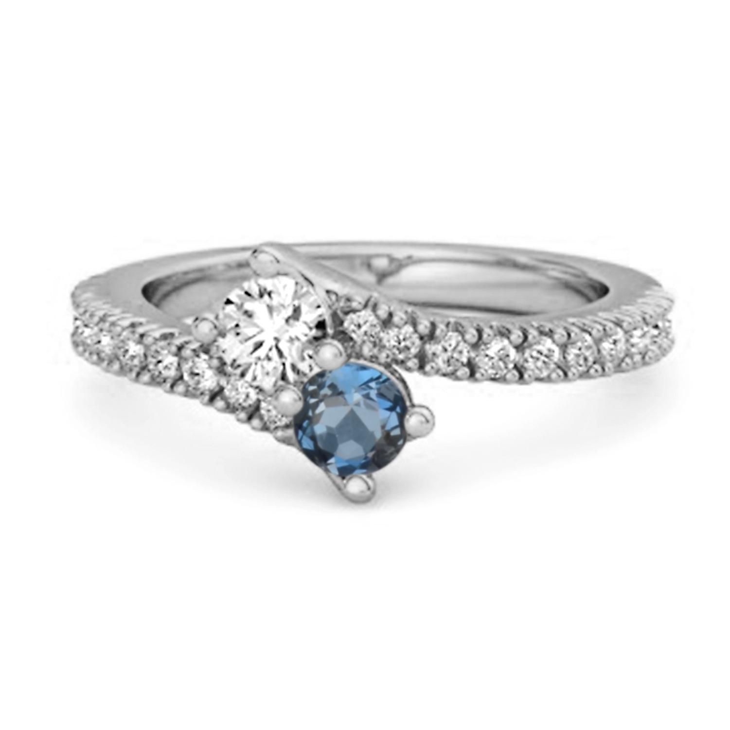 London Blue Topaz Bypass Ring - 925 Sterling Silver 11