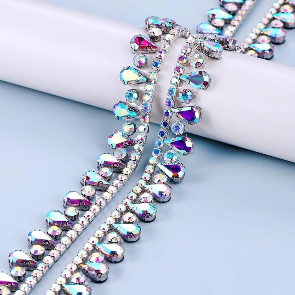 Multi-color Crystal Diamond Strips DIY Diamond Chain  Dress Skirt Clothing Accessories