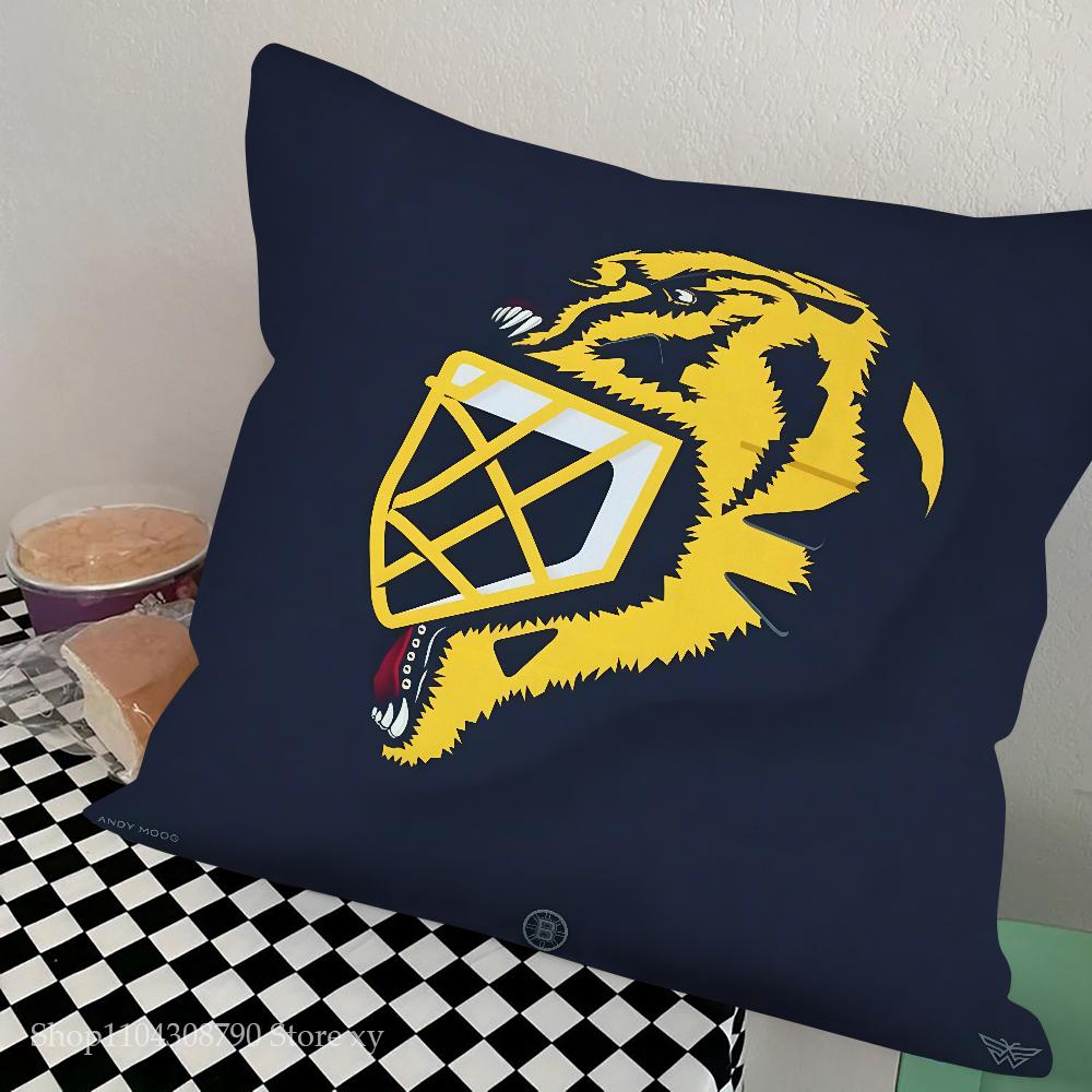 B-Boston-N B-Bruins Pillow Case Square Pillow Bedroom Sofa Leisure Comfort Cushion Car Living Room Home Decoration