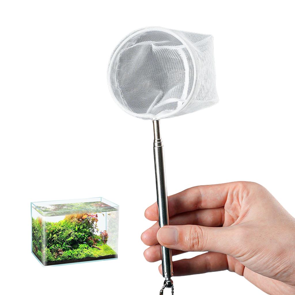 Adjustable Telescopic Fish Net For Aquarium Cleaning With Stainless Steel Handle And Fine Nylon Mesh for Tanks Cleaning