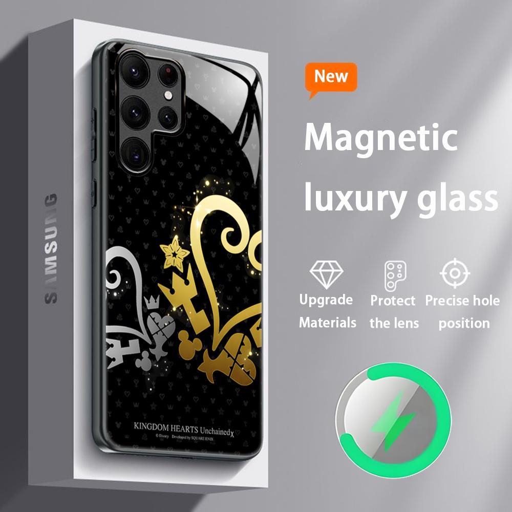 Hot Kingdom Hearts Game Phone Case For Samsung S25 S24 S23 S22 S21 S20 Plus Ultra Note20 Glass Magnetic Case