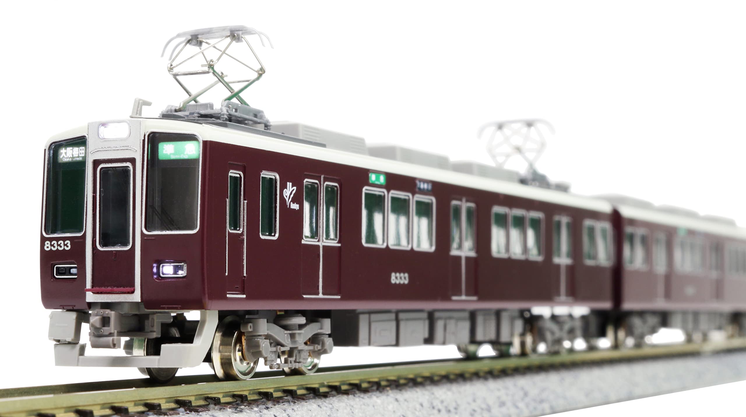 

Зеленый Max N Gauge Hankyu серии 8300 8333 белый набор дополнительных свинцовых вагонов 31522 Железнодорожная модель поезда (вторичный автомобиль, формирование, огни) 2-вагонный (нет