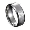 8mm Beveled Stainless Steel Jesus Ring - Personalized Men's Fashion Accessory
