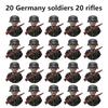 20Pcs/Set WW2 Military Soldier Array Soviet US UK France Japan Canada Italy China Building Blocks Action Figure Bricks Kids Toy
