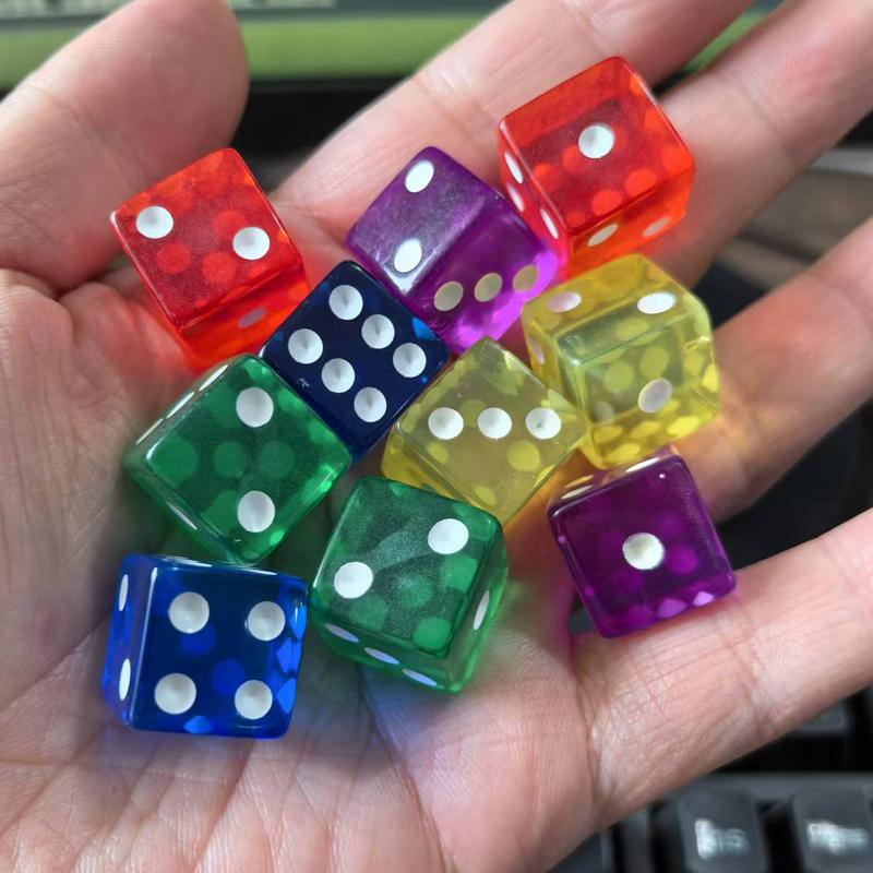 

10Pcs Transparent Colored Dice 16Mm Party Games For Children Adults Mahjong Juegos De Mesas Para Toda La Familia Partyspiele