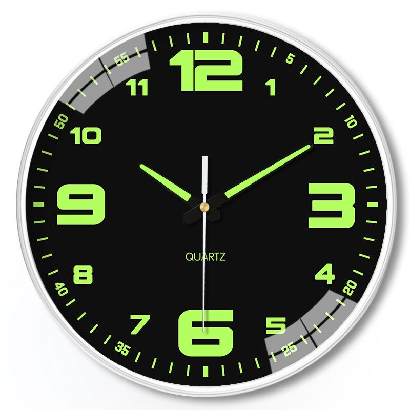 12-Inch Luminous Silent Wall Clock for Living Room or Bedroom Decor