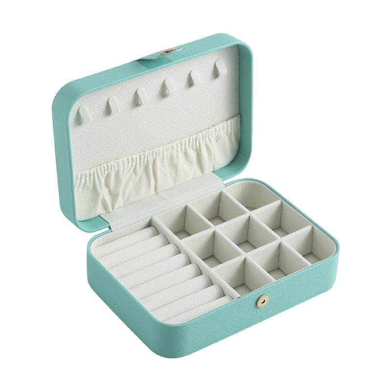 Luxury Custom Small Jewelry Box With Logo Travel PU Leather Necklace Earring Ring Organizer Jewellery Case Gift Case leather синий