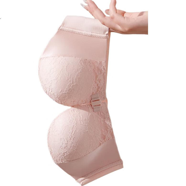 LangSha Women's Front-Closure Strapless Bra, Non-Slip Push-Up Invisible Backless Bra, Enhancing for Small Breasts, Bandeau Bra