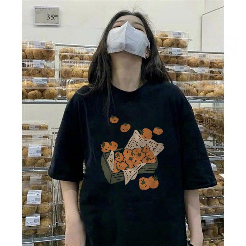 Unisex Retro Hong Kong Style Cotton Loose Fit T-Shirt XL (116-130 lbs recommended) чёрный