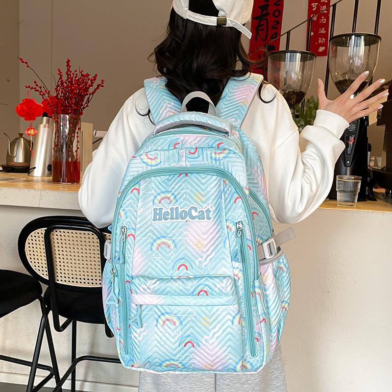 

Женская школьная сумка большой емкости с радужным принтом для студентов